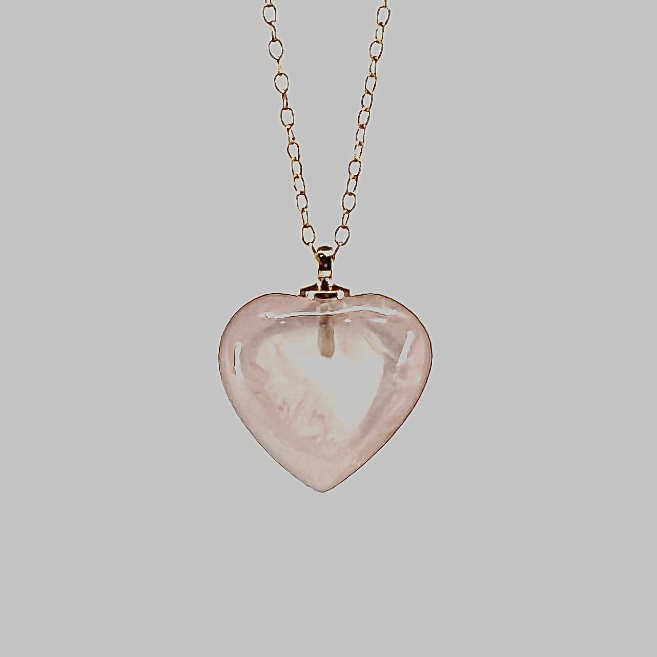 rose quartz heart dainty necklace