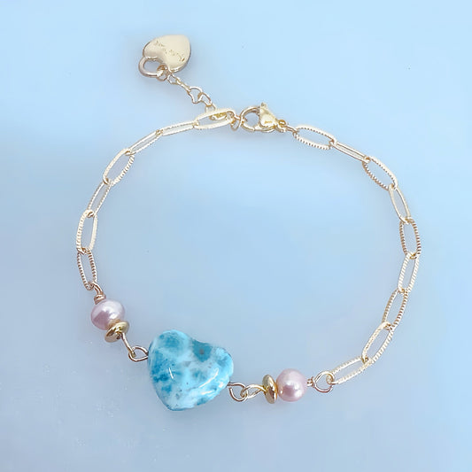 seraphina larimar gold filled bracelet